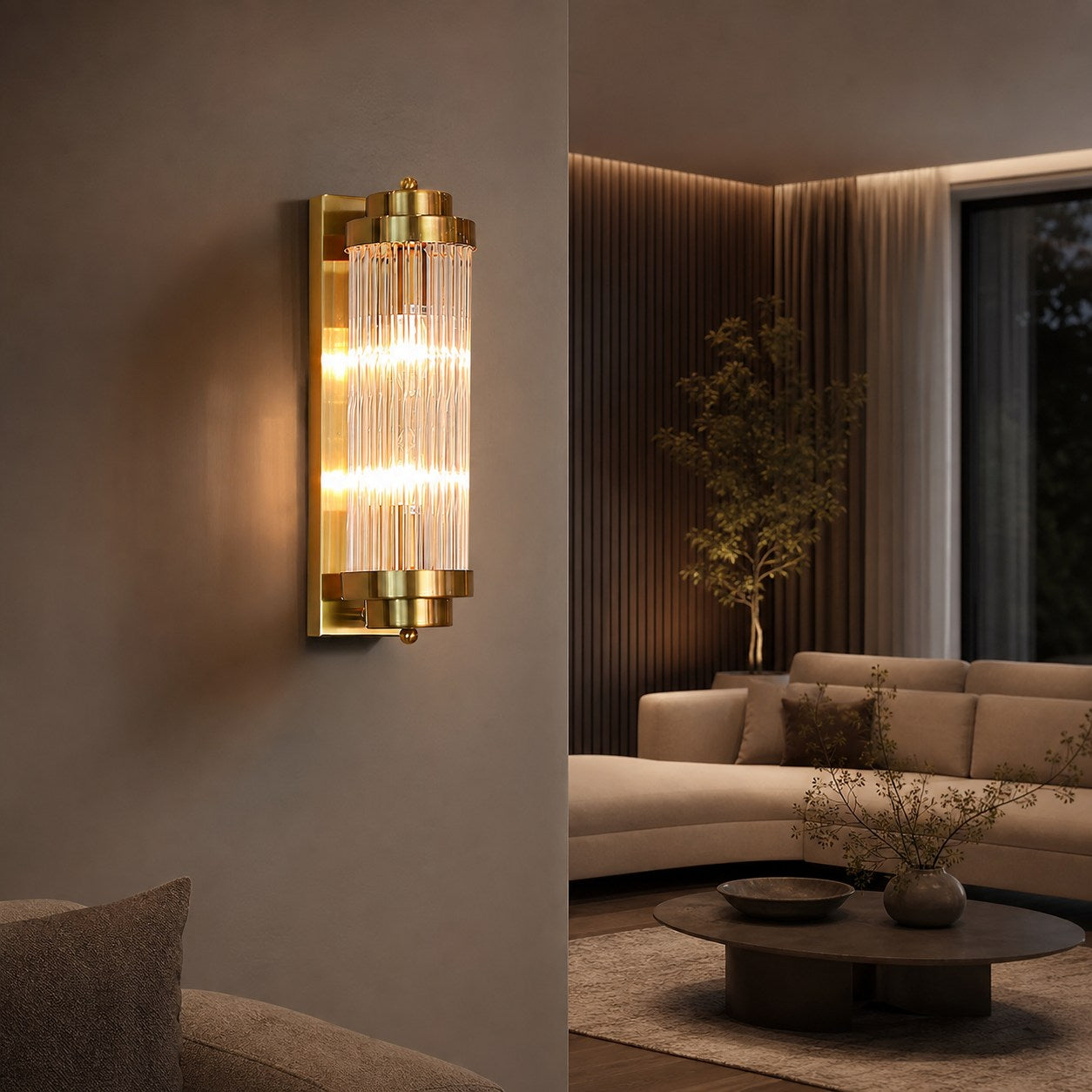 Pillar Offset Wall Lamp