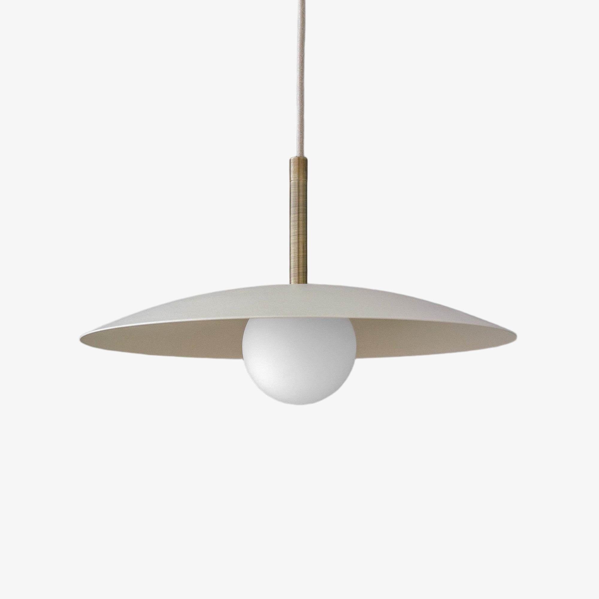 Curva Metal Minimalist Pendant Light - Modern Brass Accent Disc Shade