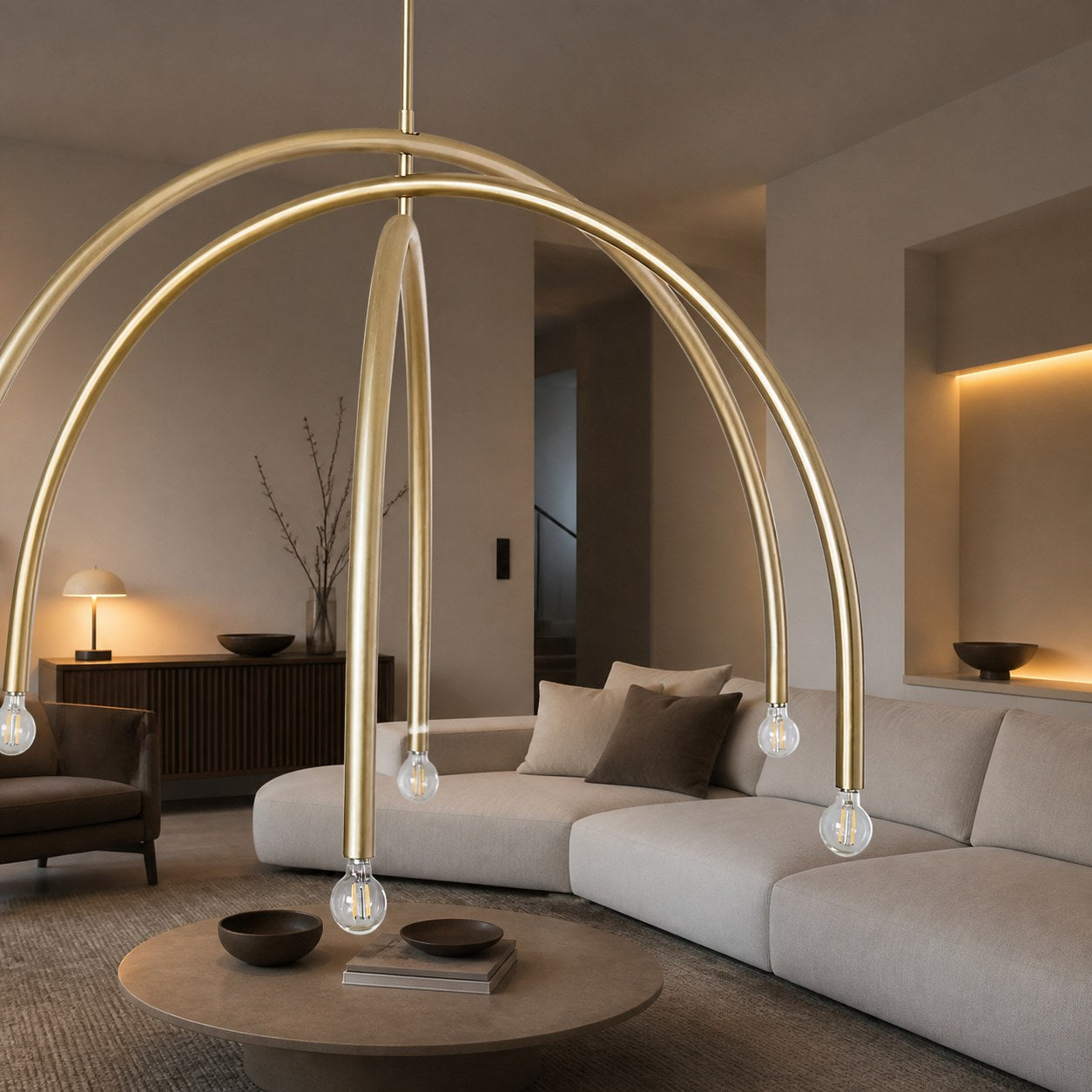 Borvia Arc Chandelier - Simple Modern Rotatable Lamp Arm