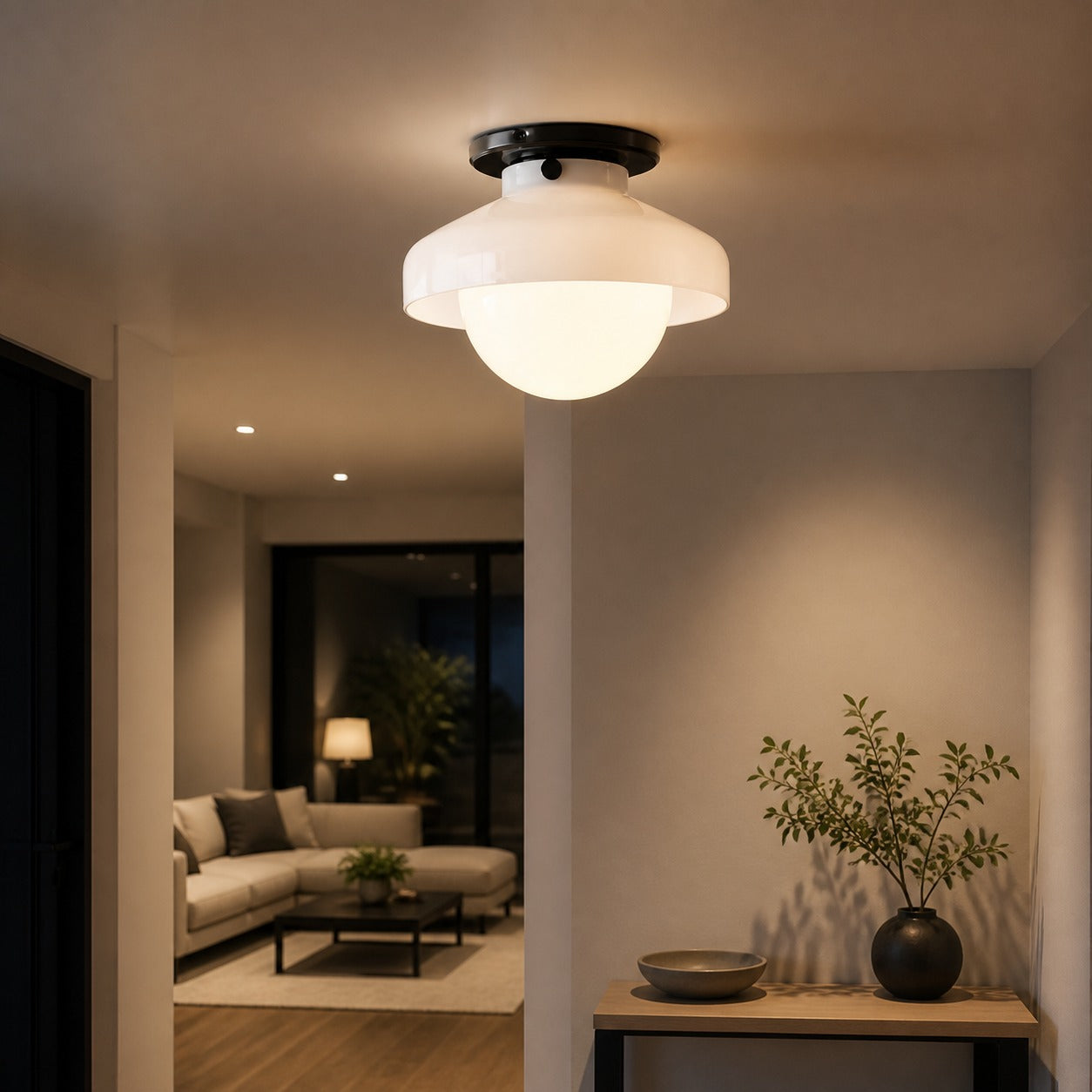 Hanton Modern Flush Mount Ceiling Light - Metal Minimalist Fixture for Home