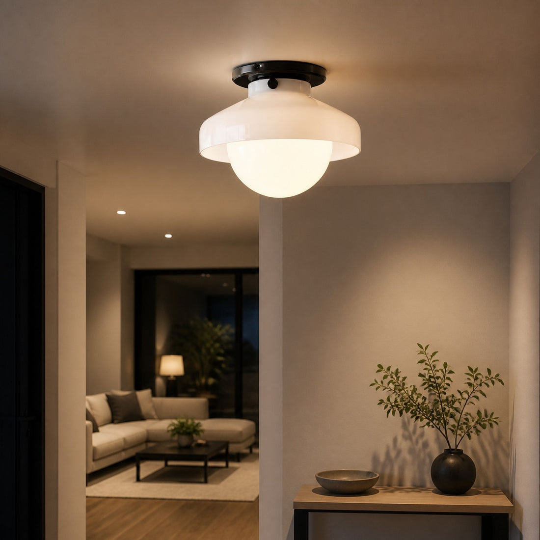 Hanton Modern Flush Mount Ceiling Light - Metal Minimalist Fixture for Home