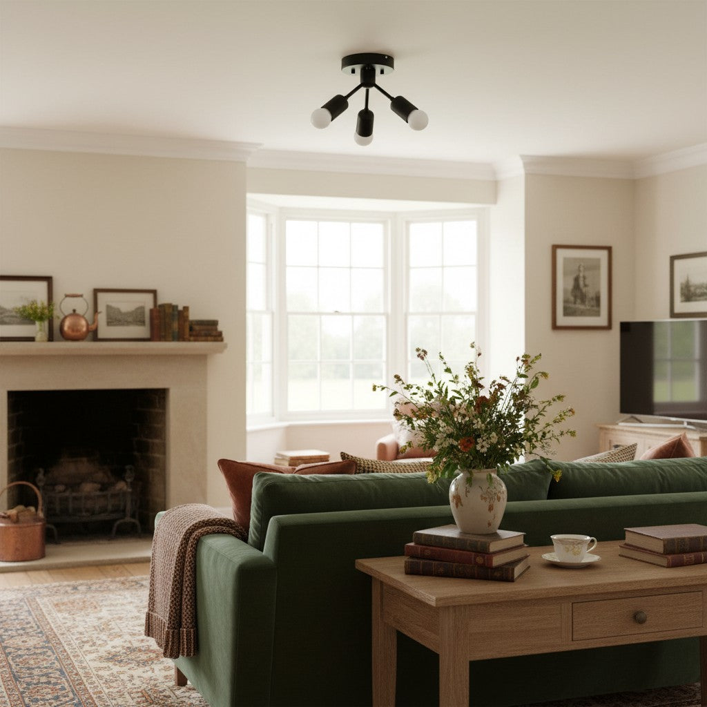 Lumen Art Deco Inspired Ceiling Lamp – Elegant Minimalist Flush Mount for Home Interiors