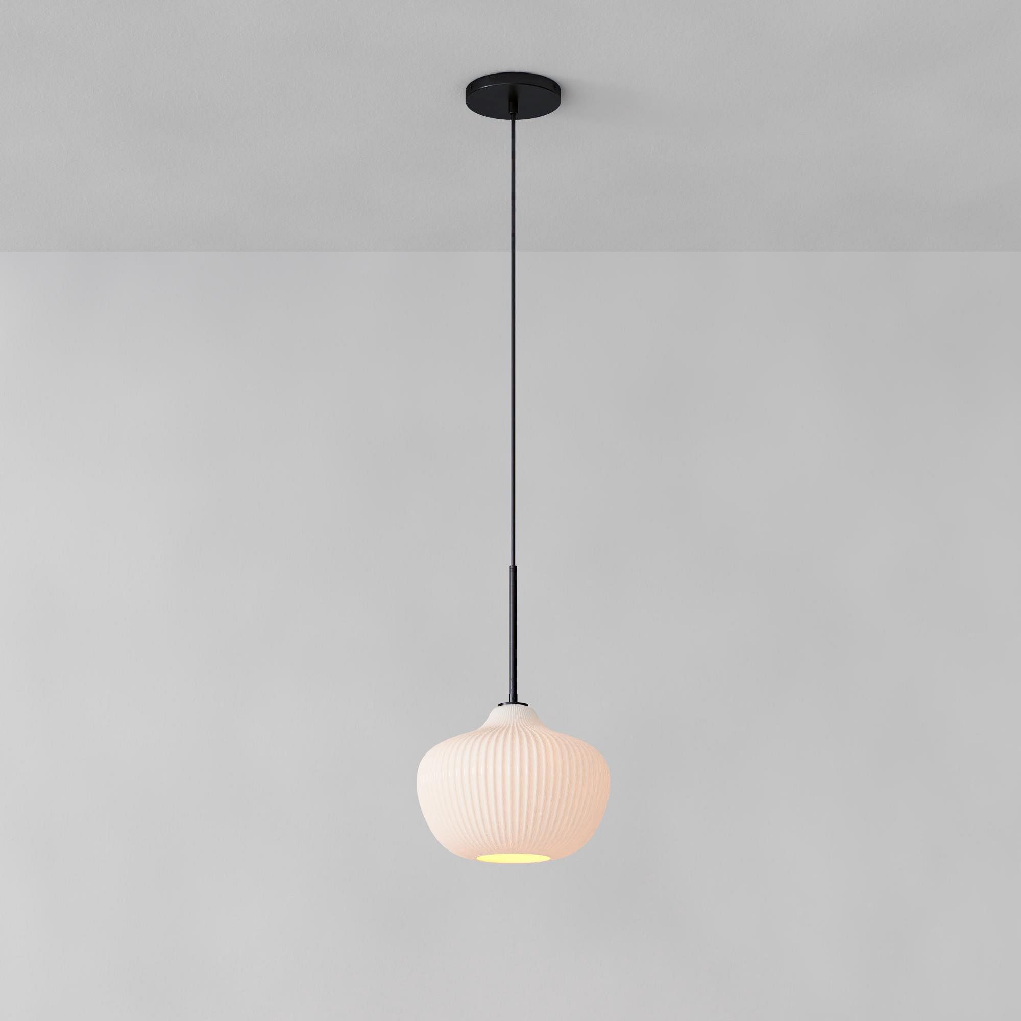 Rivrona Ribbed Pendant – Modern Ribbed Glass Light with Metal Finish