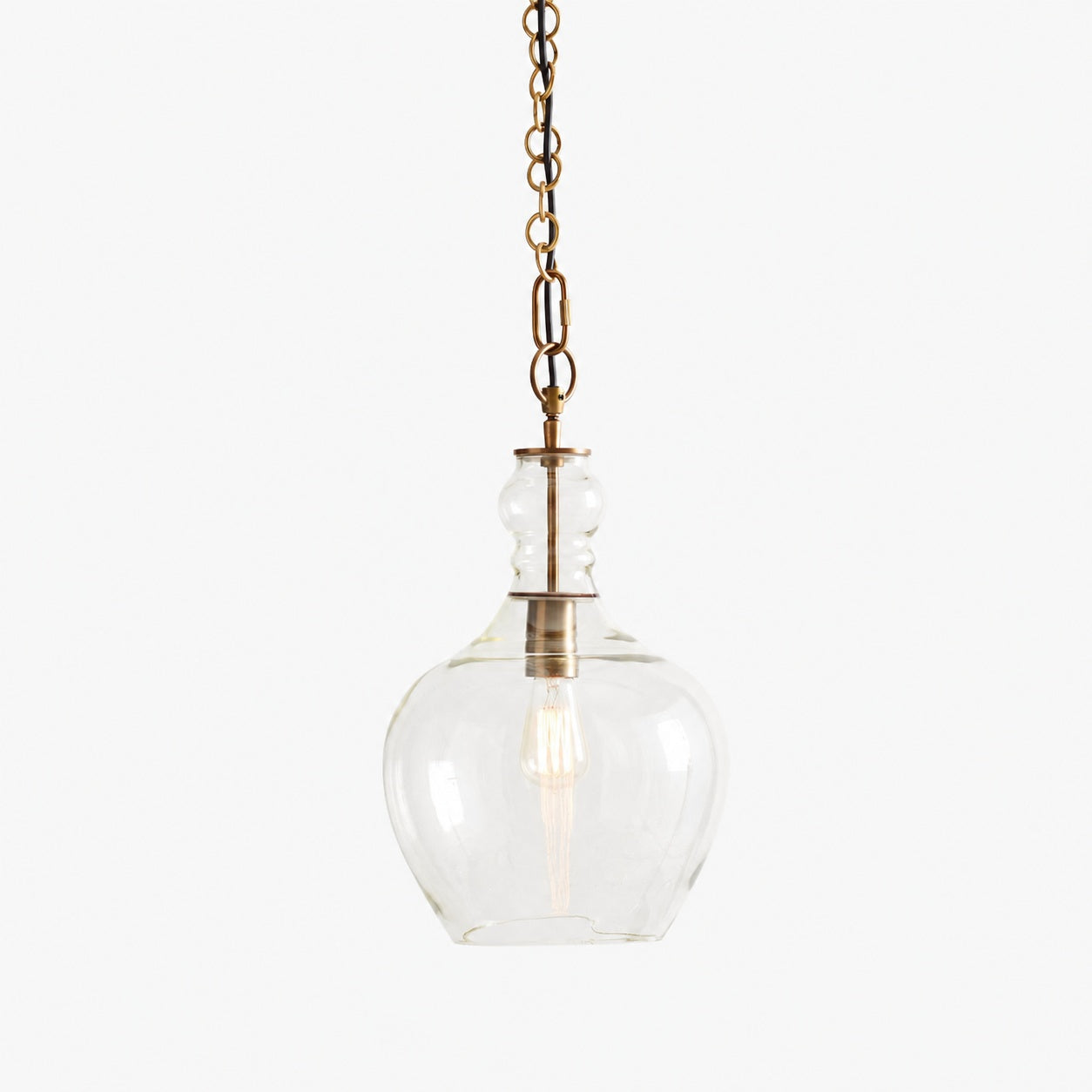Lawson Glass Pendant Light - Recycled & Milk Glass with Bronze Accent