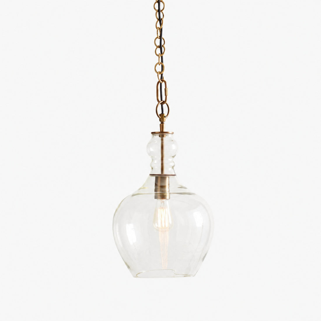 Lawson Glass Pendant Light - Recycled & Milk Glass with Bronze Accent