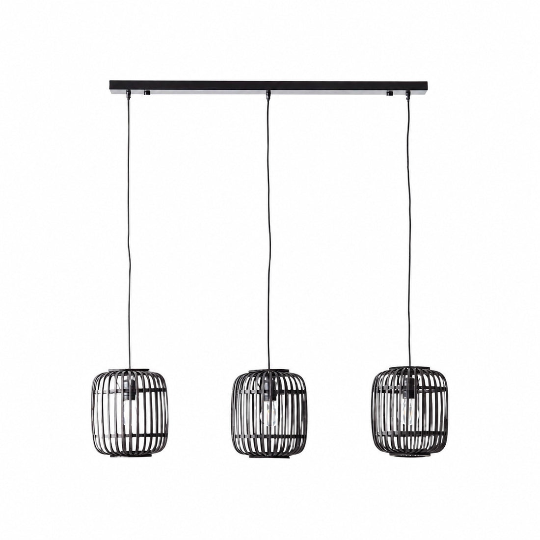 Yumeko Adjustable Bamboo Pendant Lamp - Natural Cage Ceiling Light Perfect for Living & Dining Rooms