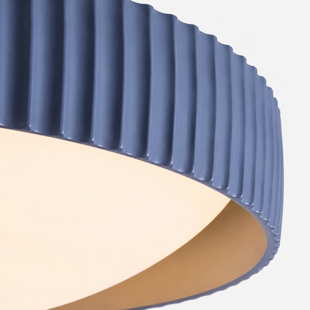 Ribbed Acrylic Resin Flush Mount Ceiling Light