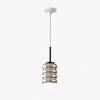 Iron Pendant Lamp with Ribbed Shade - Cream Style Light for Bedroom