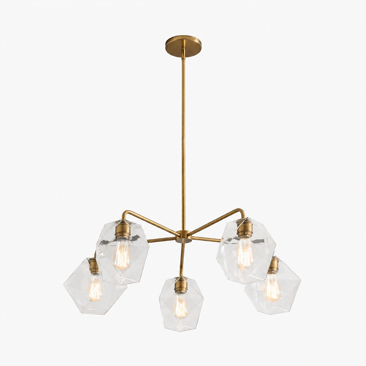 Talvior Sculptural 5-Light Chandelier - Faceted Design, Modern Finishes - Illuminate Spaces