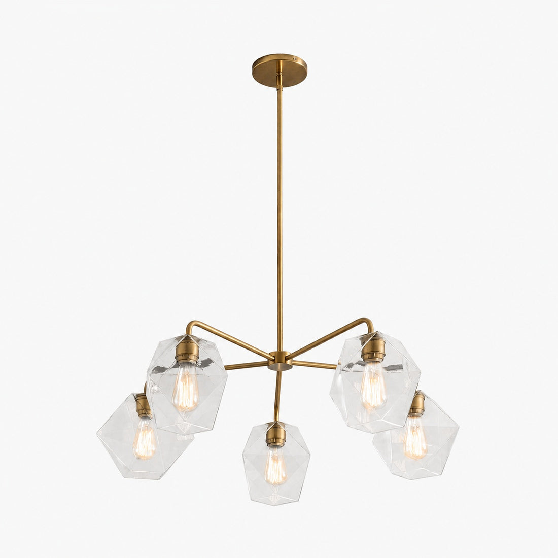 Talvior Sculptural 5-Light Chandelier - Faceted Design, Modern Finishes - Illuminate Spaces