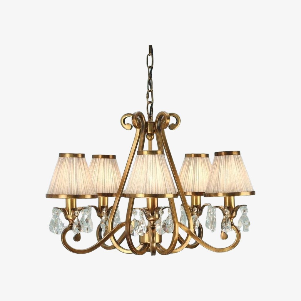 Talonis Multi-light Fabric Chandelier - Elegant Metal Curved Arms for Dining and Living