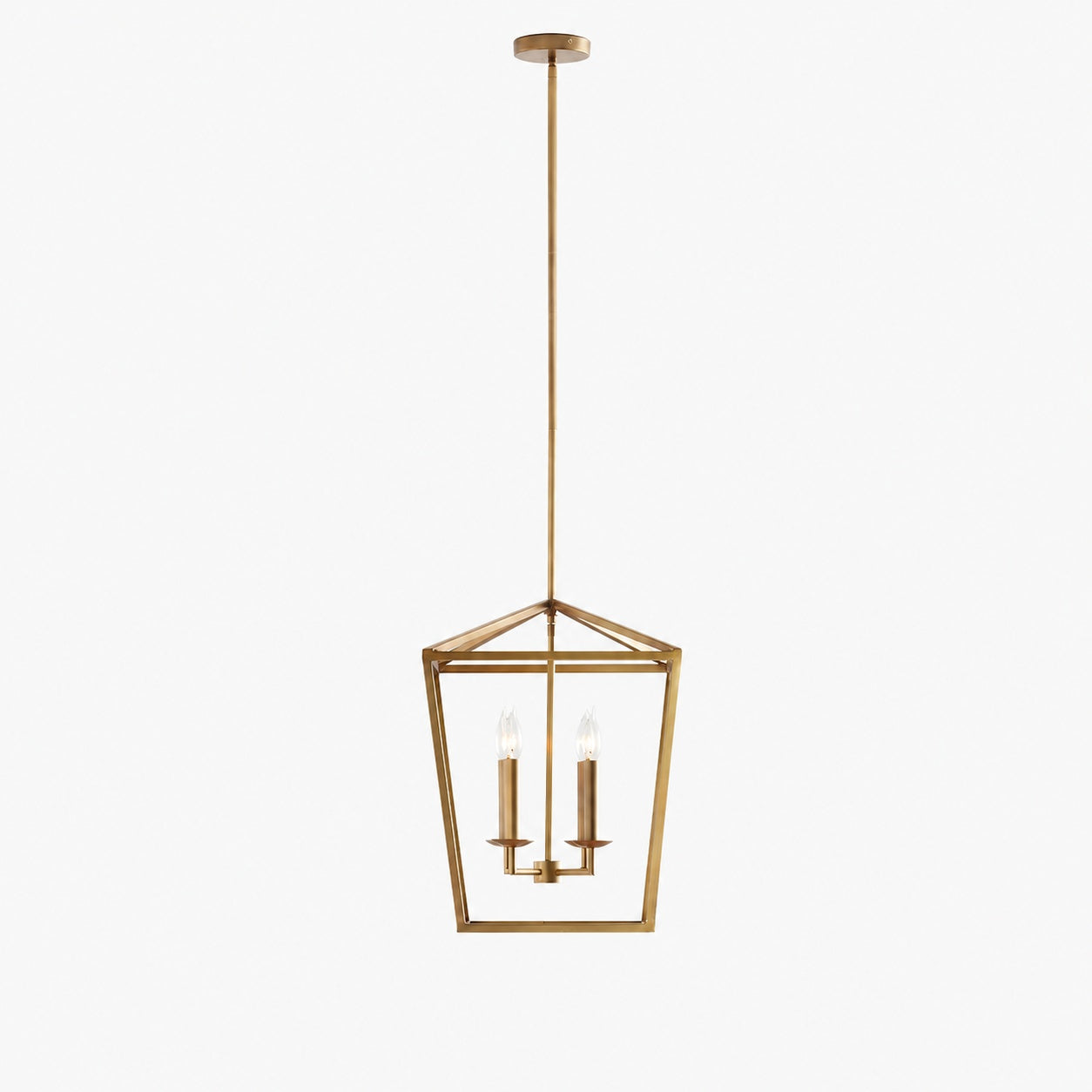 Rowan Bronze and Brass Lantern Pendant Light - Steel Hanging Ceiling Fixture
