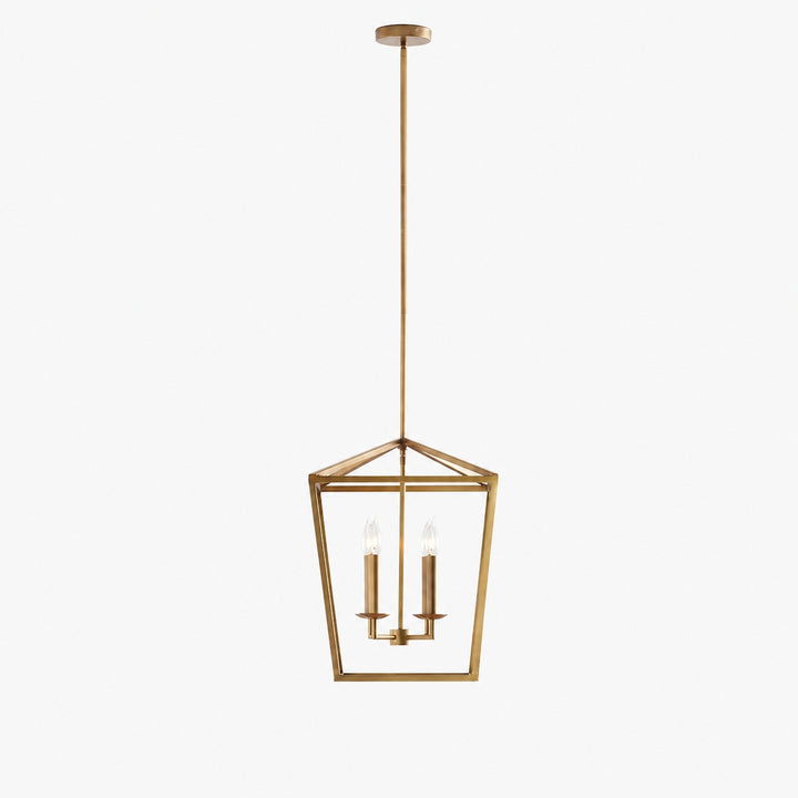Rowan Bronze and Brass Lantern Pendant Light - Steel Hanging Ceiling Fixture