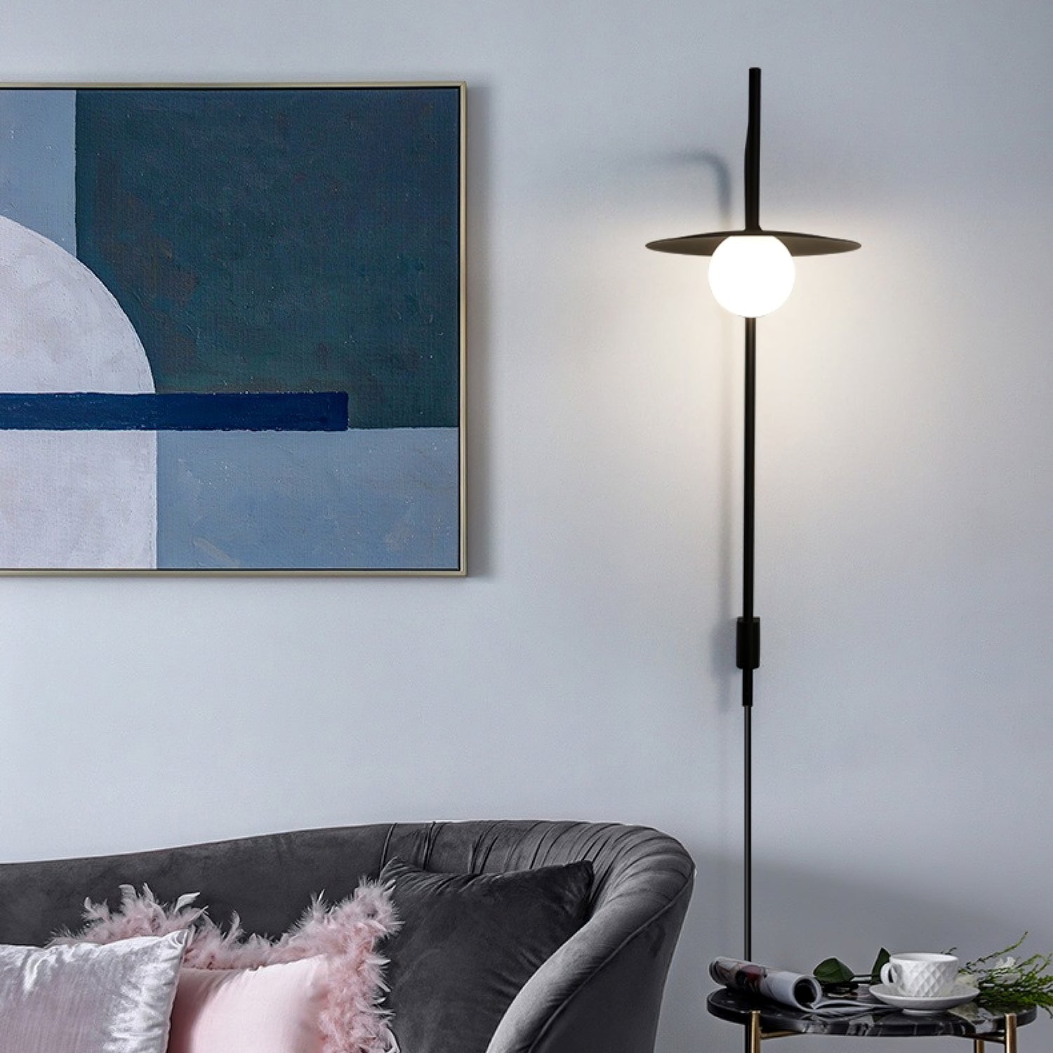 Gea Metal Swing Arm Wall Lamp - Scandinavian Minimalist Nordic Sconce