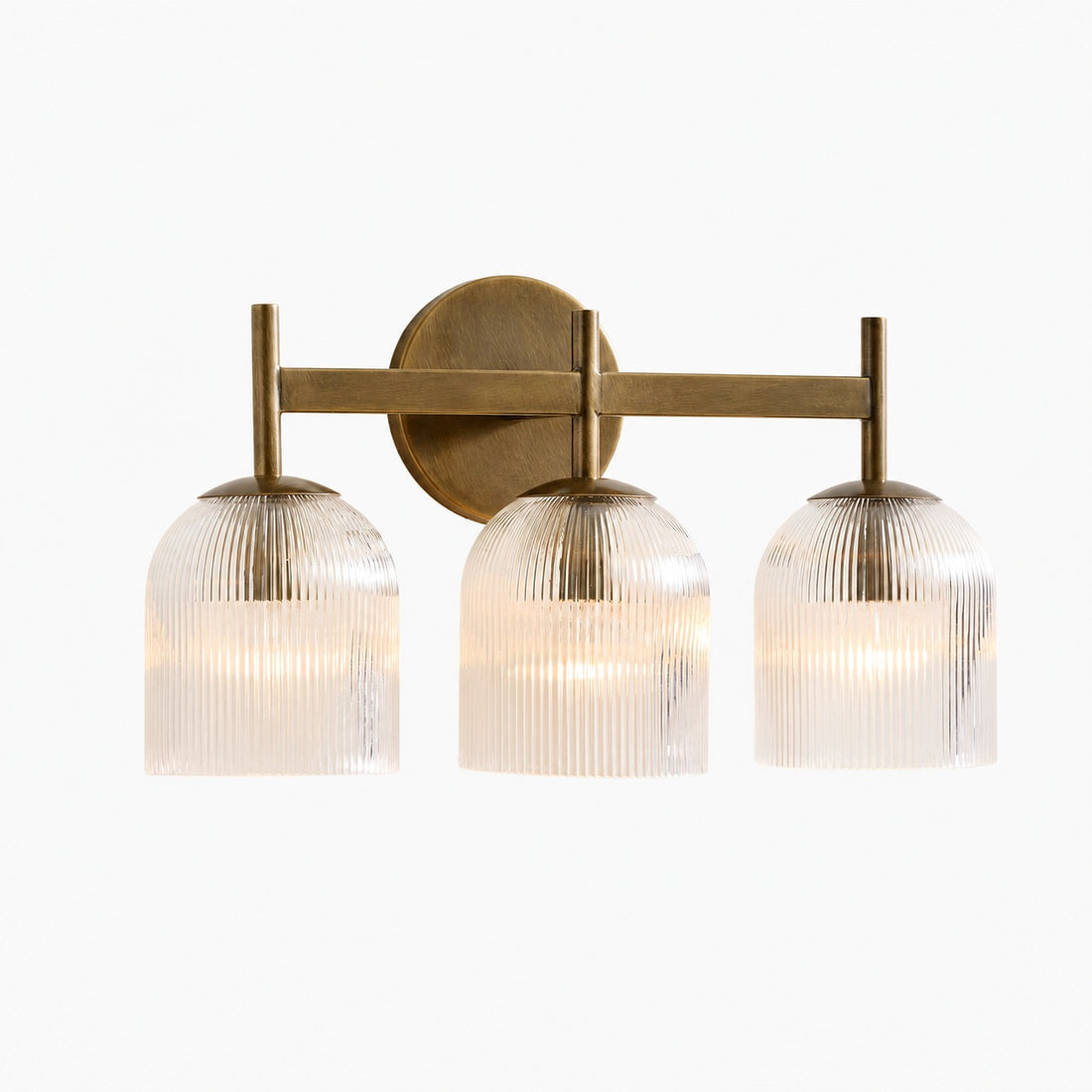 Bravira Ribbed Glass Sconce - Metal Wall Light with Clear Glass Shade