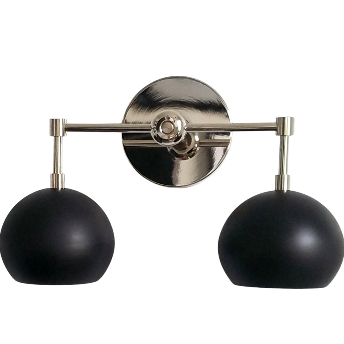 Black Shades Sconce - Double Head Matte Vanity Wall Light For Bedroom