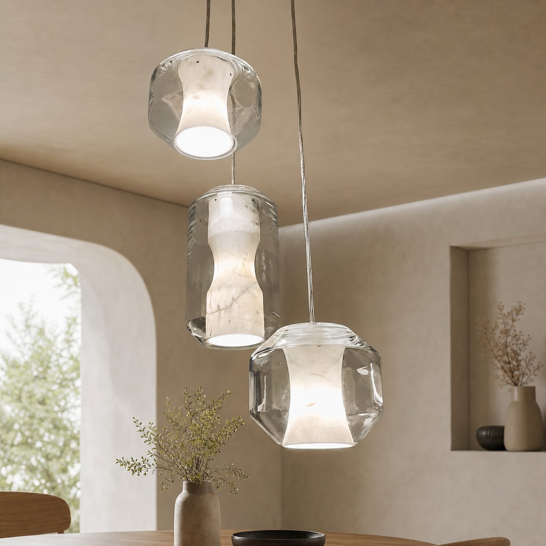 Glass Alabaster Pendant Lamp