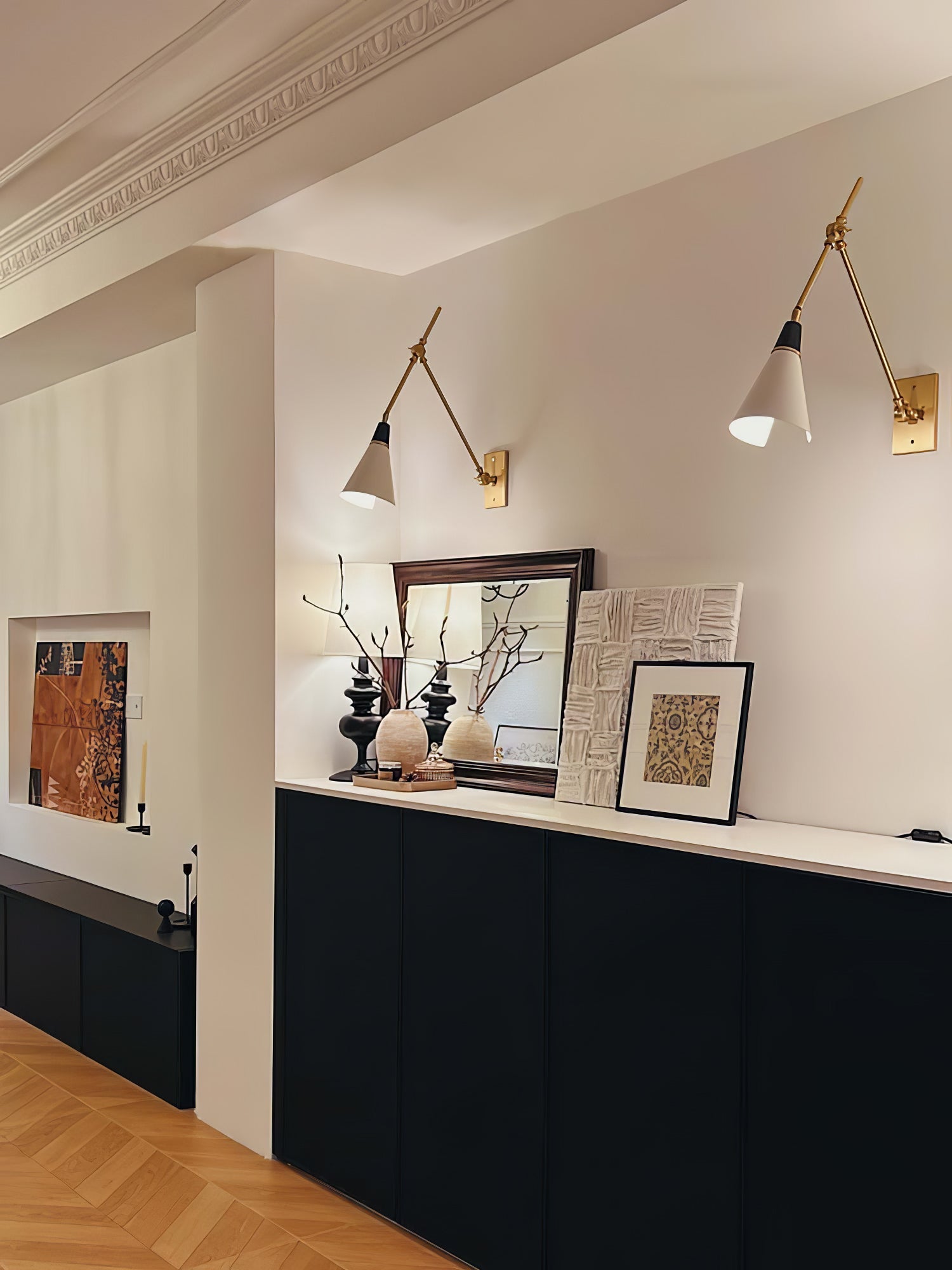 Vintage Metal Adjustable Swing Arm Wall Lamp