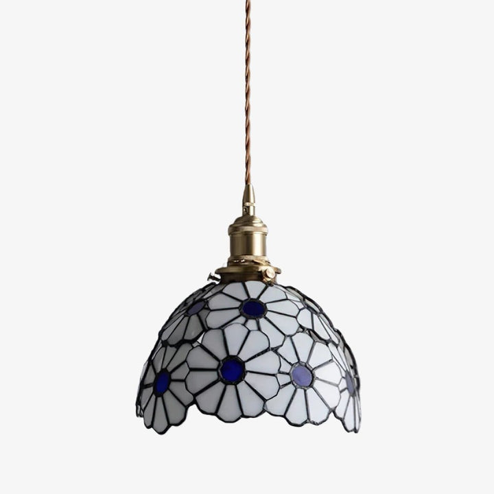 Vintagia Pendant Light Floral Pattern Decorative Hanging Lamp - Artistic Glass Style for Dining Rooms