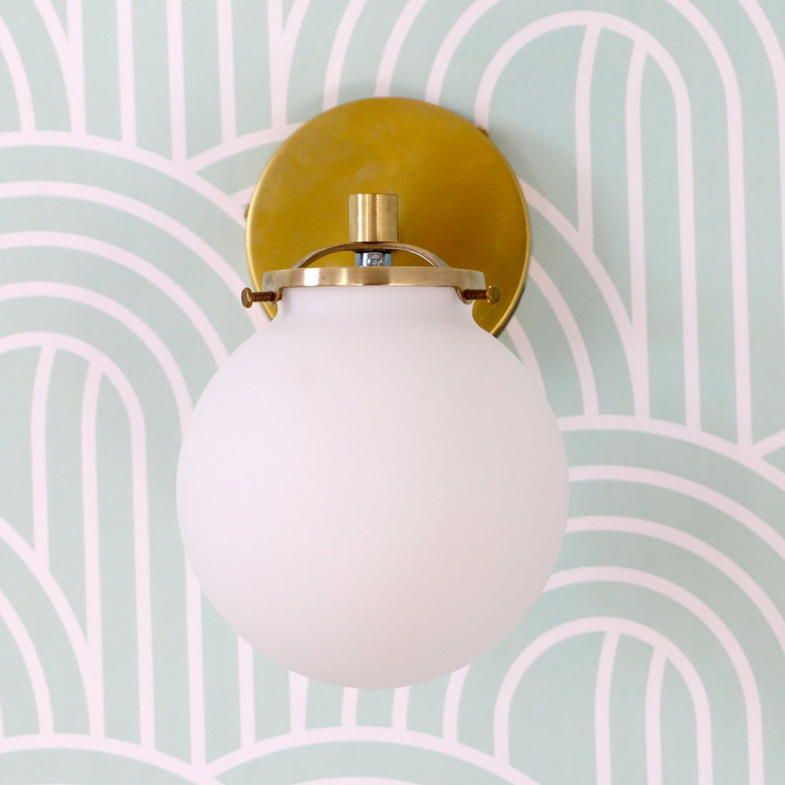 Minimalist Oversized Glass Wall Light - White Globe Sconce For Home