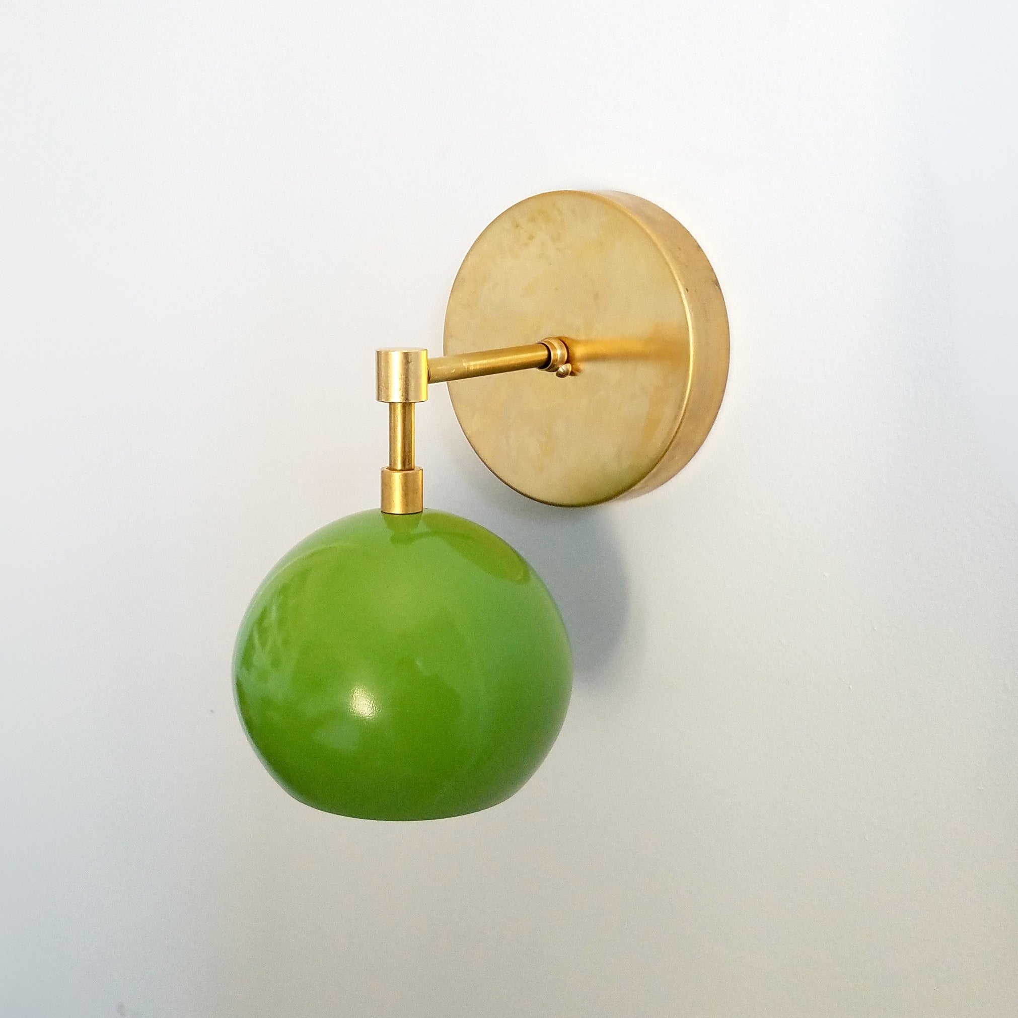 Vintage Inspired Spring Green Globe Wall Sconce