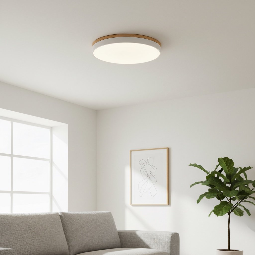 Cielora Round Flush Mount Ceiling Lamp Minimal Profile - Modern Interior Decor