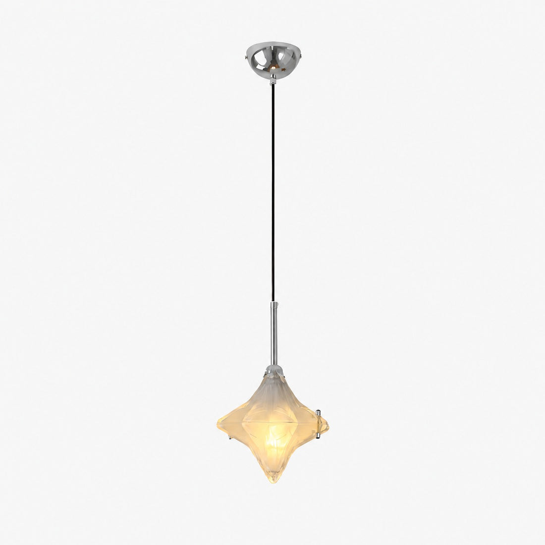 Art Deco Astris Elara Star Pendant Light – Frosted Glass Pendant with Geometric Style