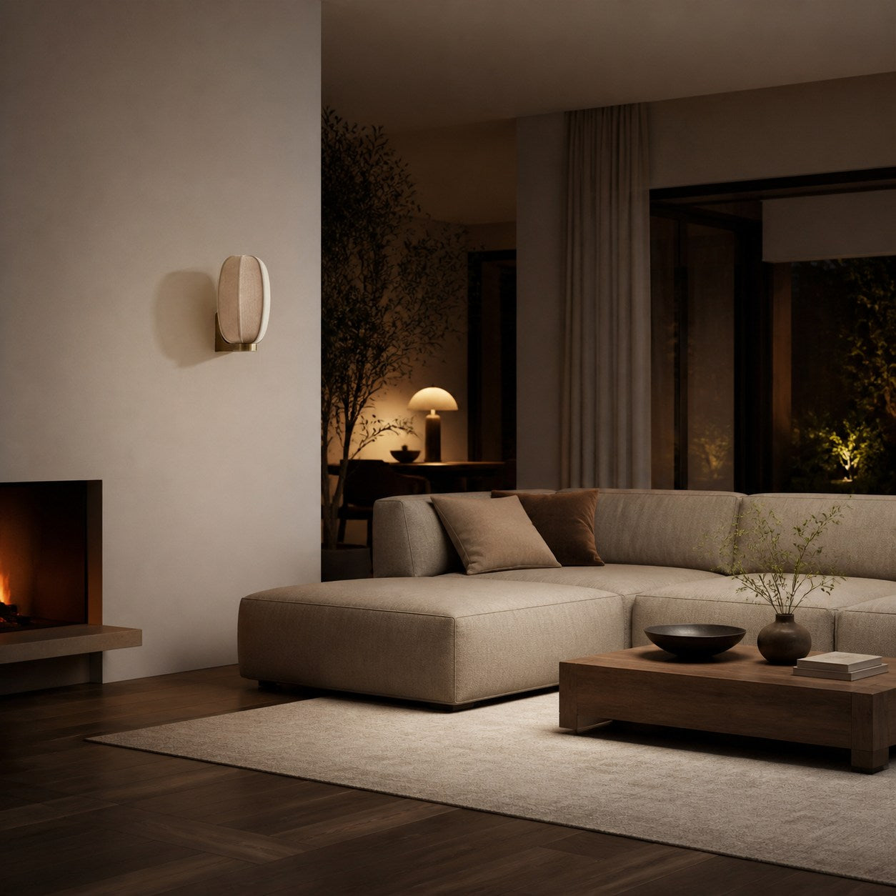 Loomis Wall Light with Art‑Deco Linen Shade Modern Wall Sconce for Living Room and Hallway