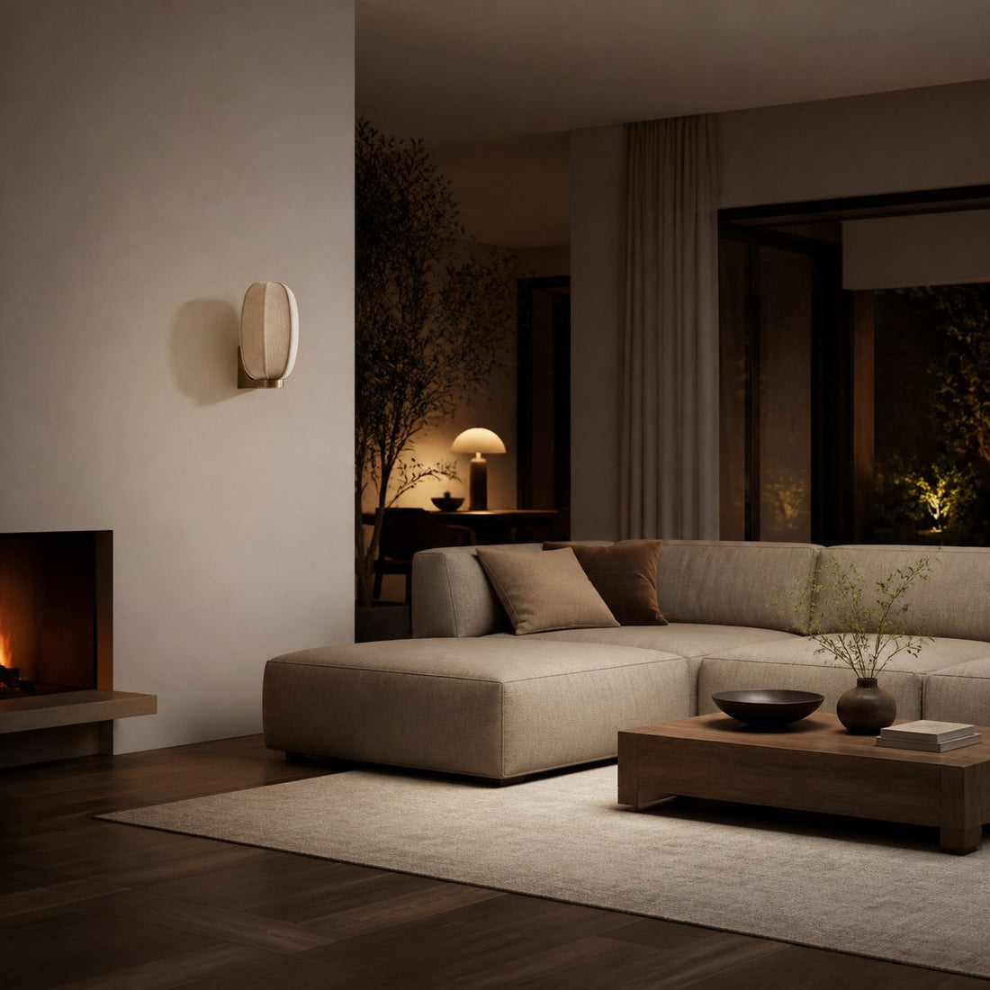 Loomis Wall Light with Art‑Deco Linen Shade Modern Wall Sconce for Living Room and Hallway