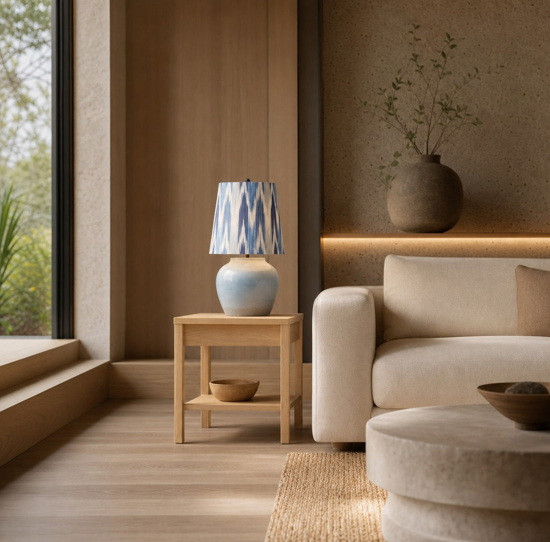 Ceruna Modern Ceramic Bedside Lamp with Linen Fabric Shade – Elegant Lighting for Bedroom and Living Room