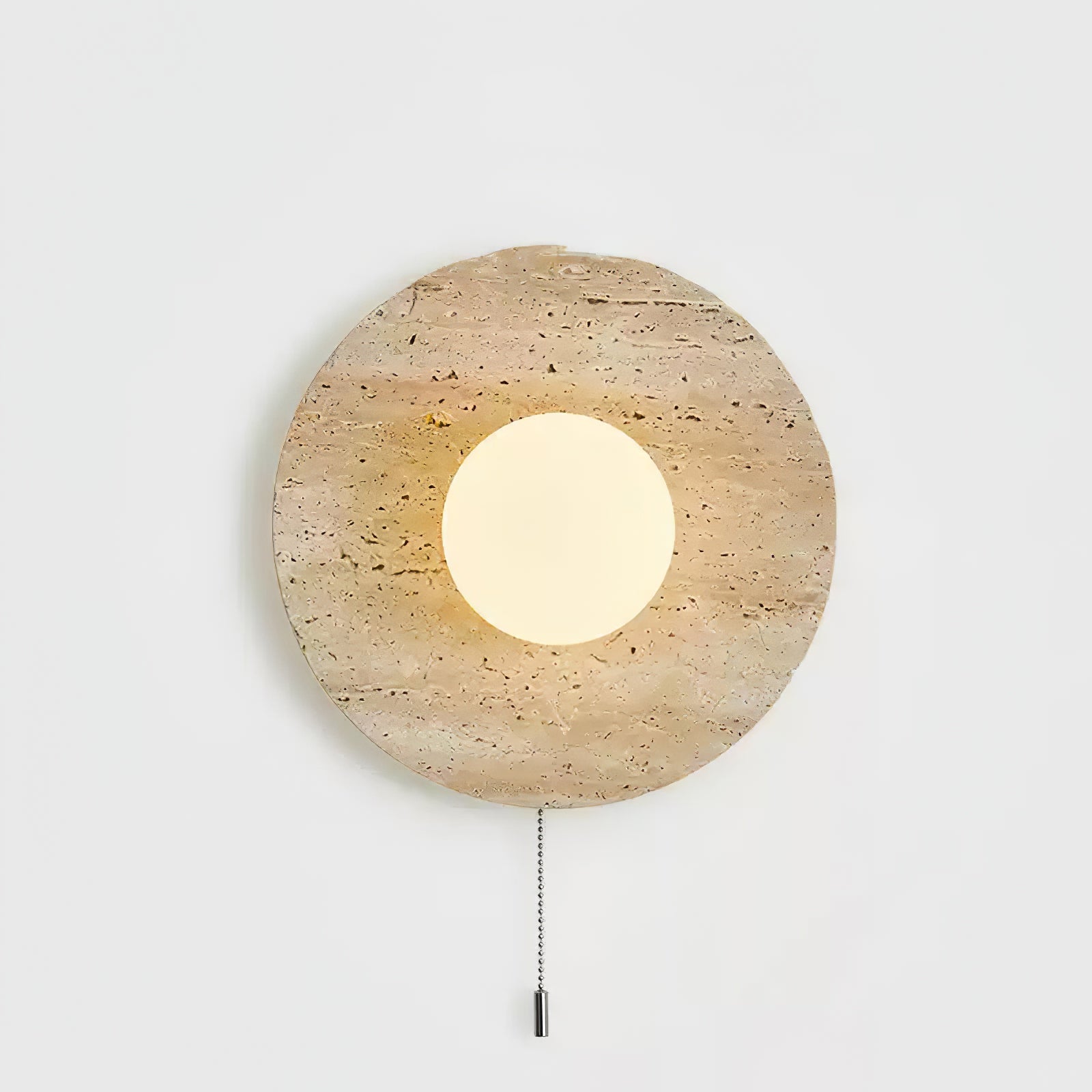 Retro Wabi Sabi Travertine Lunar Eclipse Wall Light