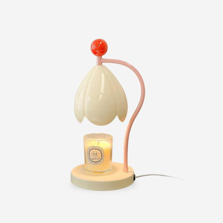 Flower - Shaped Wrought Iron Table Lamp