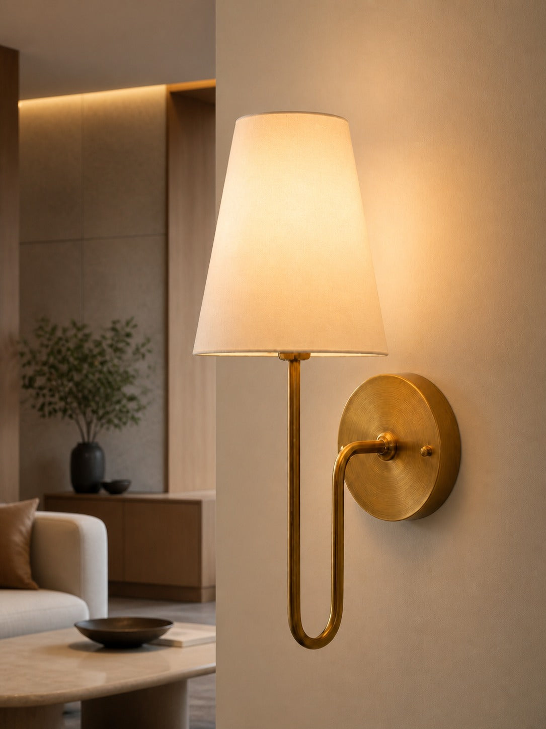 Organic Glass Scoop Wall Light – Minimalist Modern Decorative Ambient Sconce for Living Room