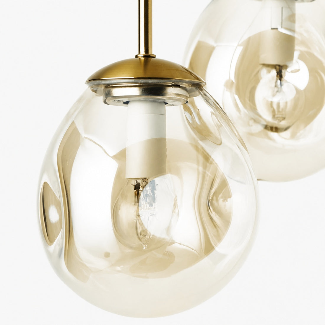 Glissora Hanging Light - Sculptural Cluster Design Tinted Glass and Metal for Entryway