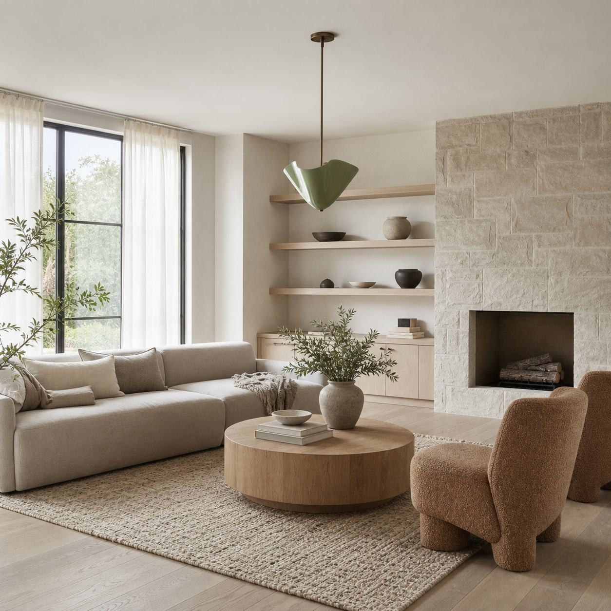 Bellina Radner Pendant Light – Colored Glass Shade with Brass Detail for Modern Spaces