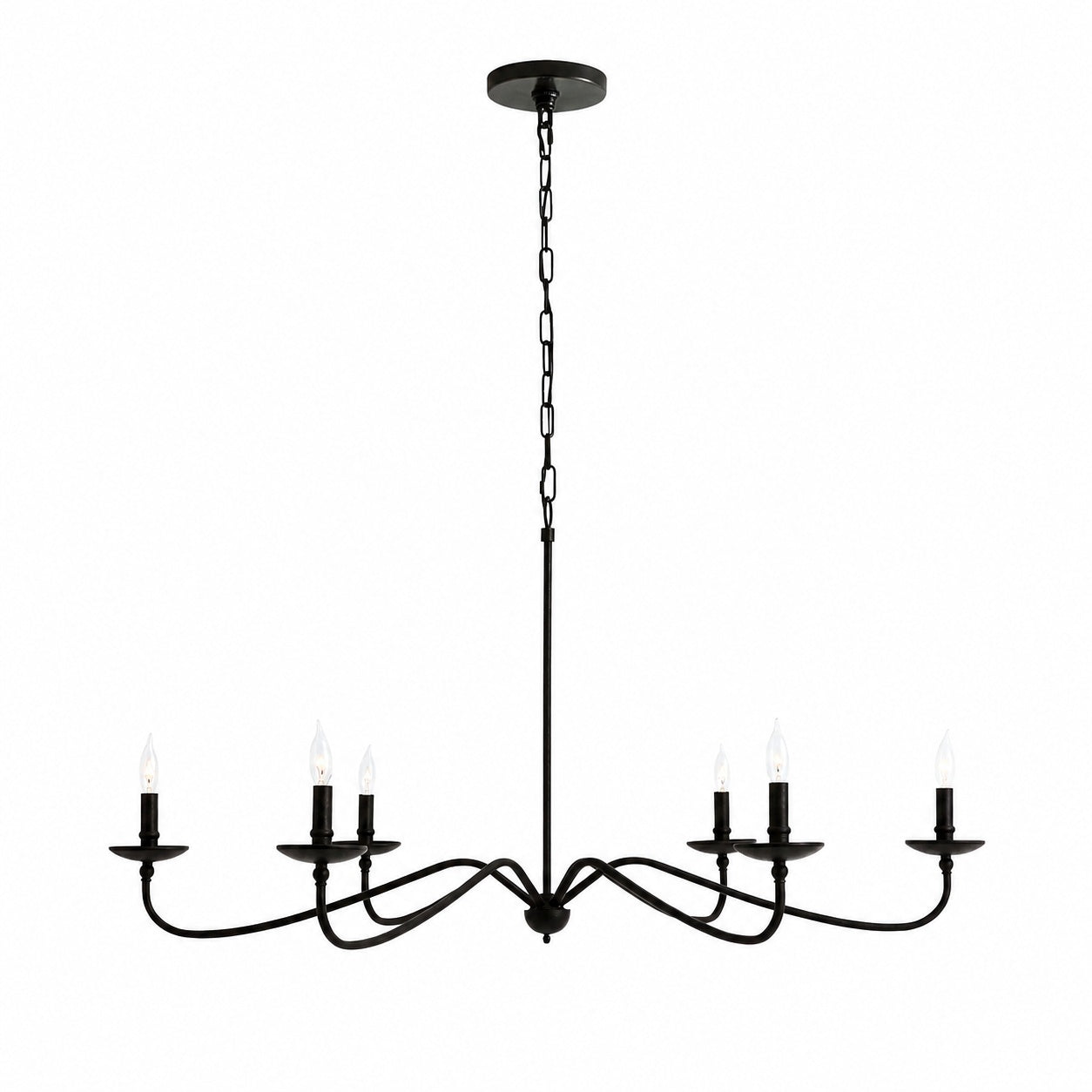 Rowan Timeless Iron Candle Design Chandelier - Industrial Interior Lighting For Bedroom