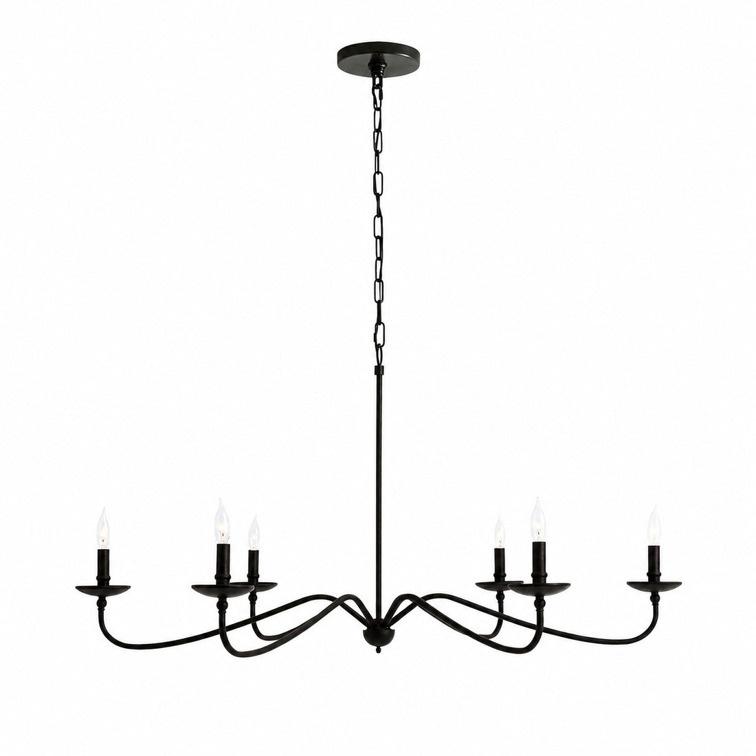 Rowan Timeless Iron Candle Design Chandelier - Industrial Interior Lighting For Bedroom