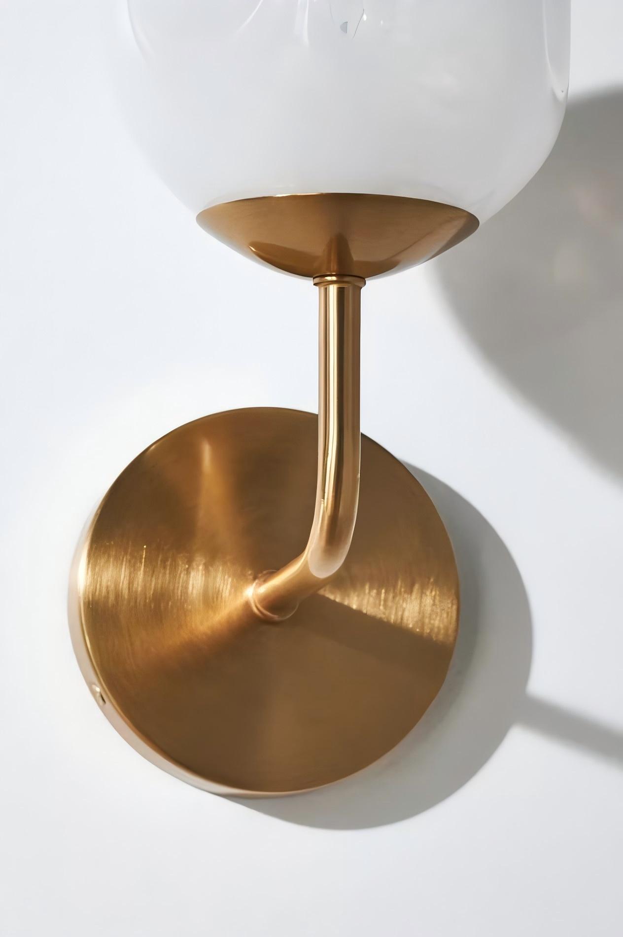 Pawrior Elegant Brass & Glass Wall Sconce – Soft Diffused Light for Residential