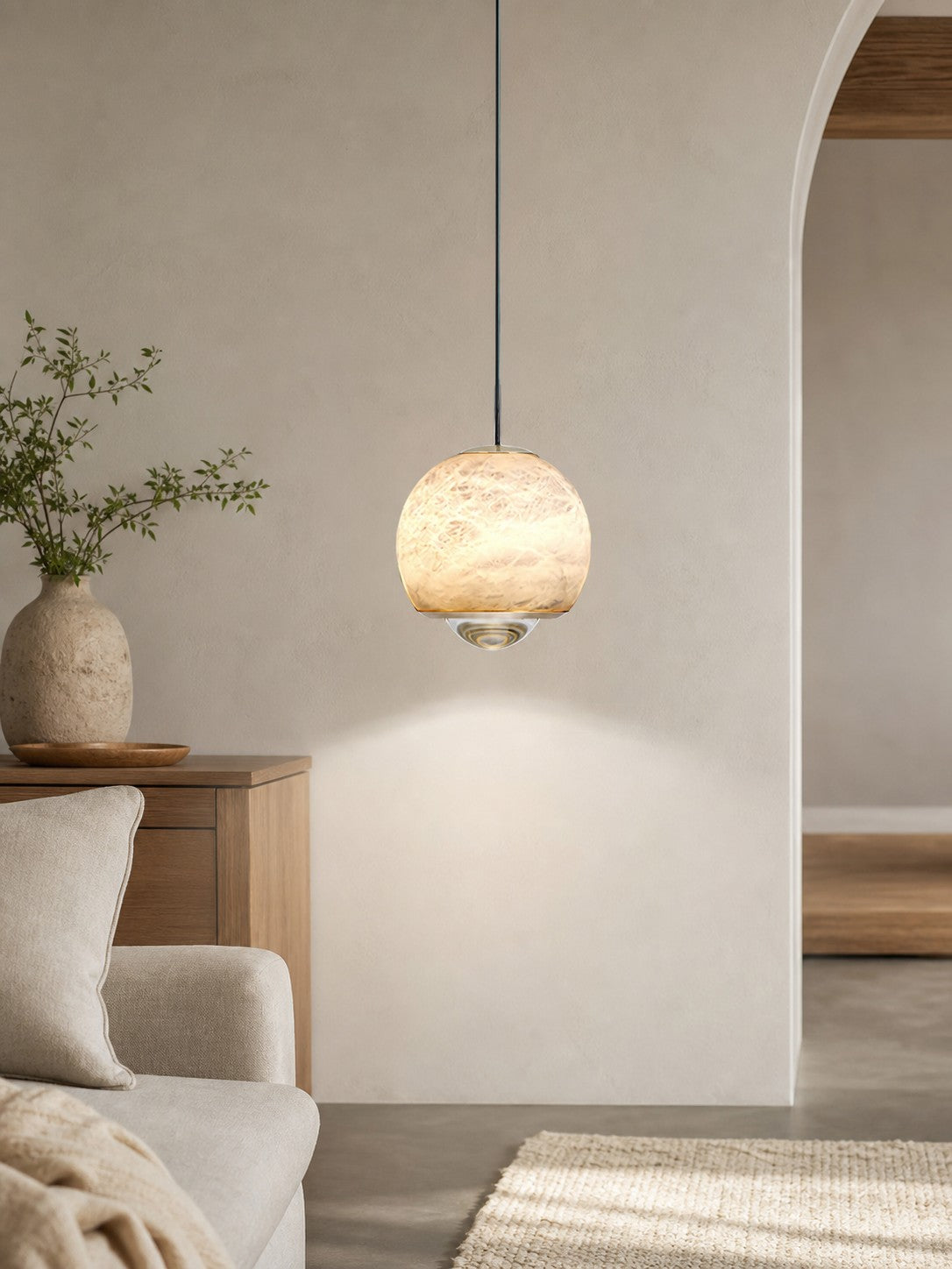 Ferox Alabaster Pendant Light