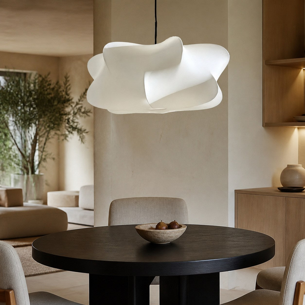Lunaveo Diffusion Pendant Light – Minimalist Fixture for Dining Rooms and Hallways