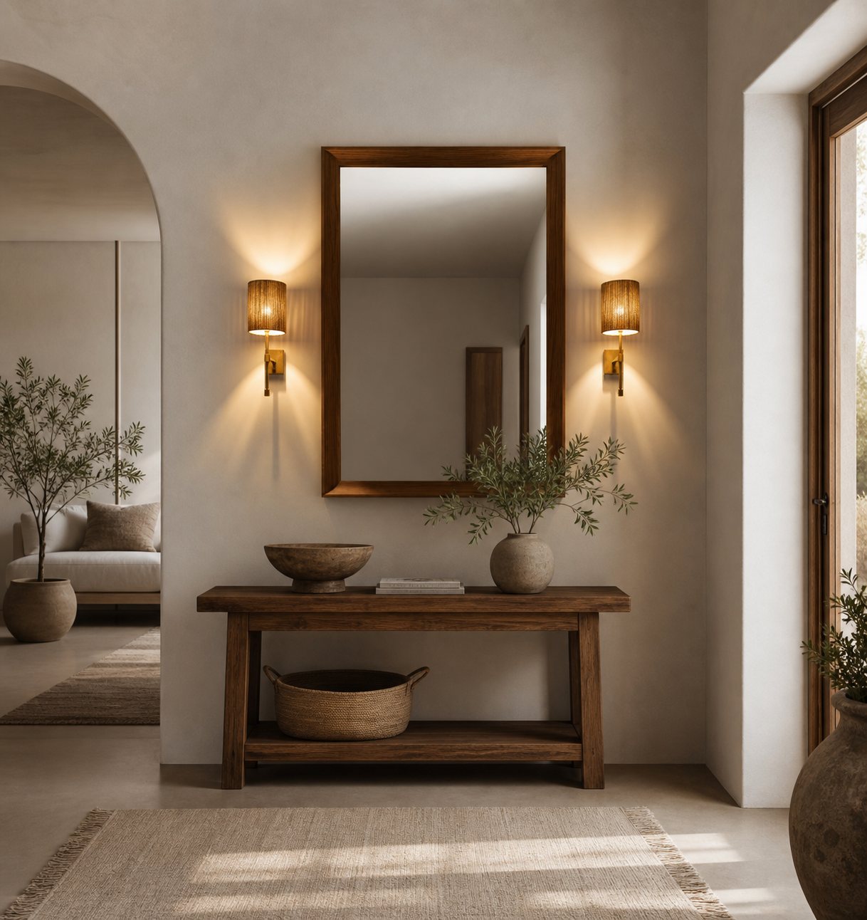 Atticus Fabric Shade Wall Sconce - Modern Brass Wall Light for Bedroom and Hallway