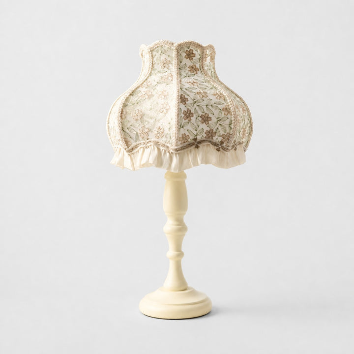 Embroidered Floral Ruffle Table Lamp