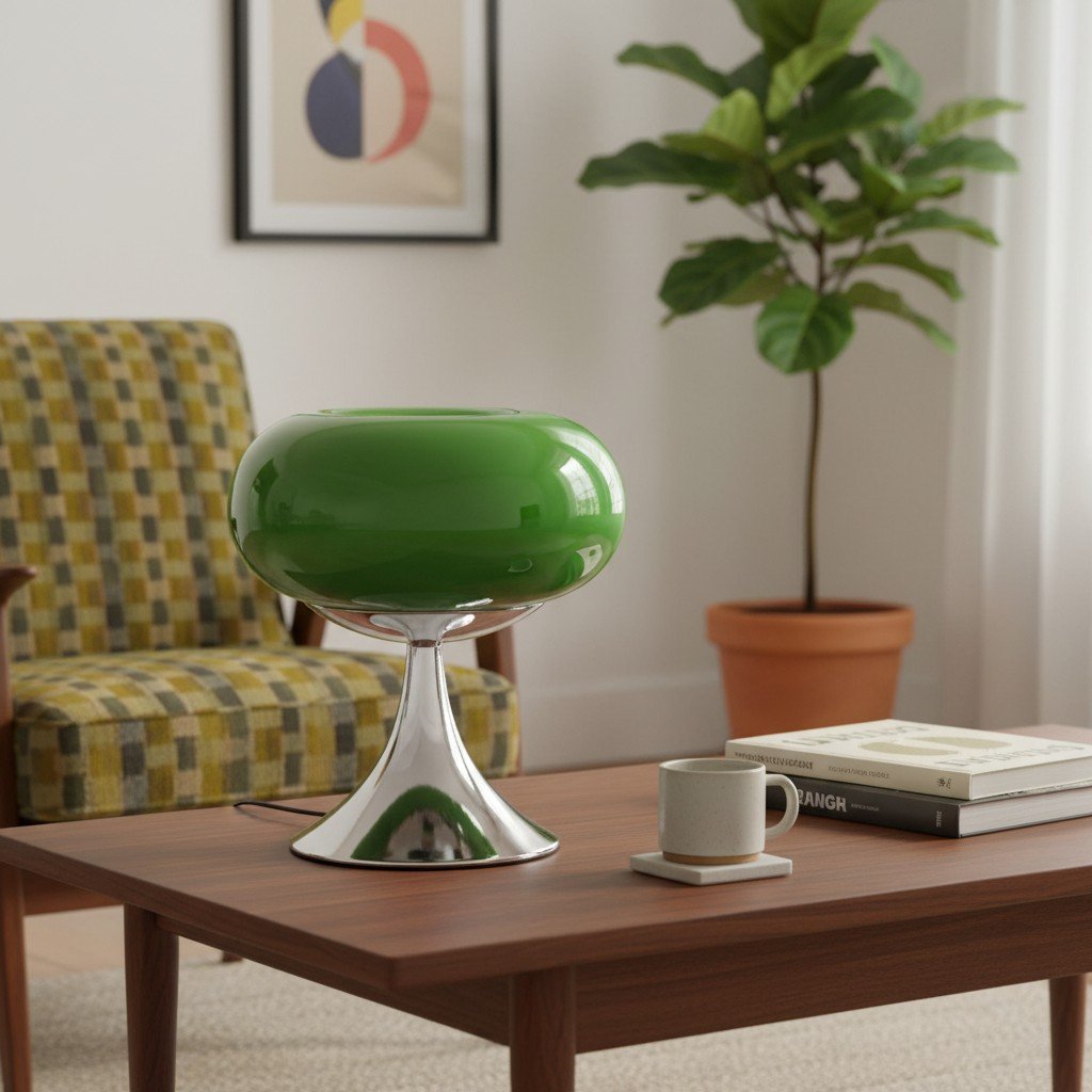 Lollora Decorative Table Lamp - Sculptural Glass Accent Light for Bedroom or Living Room