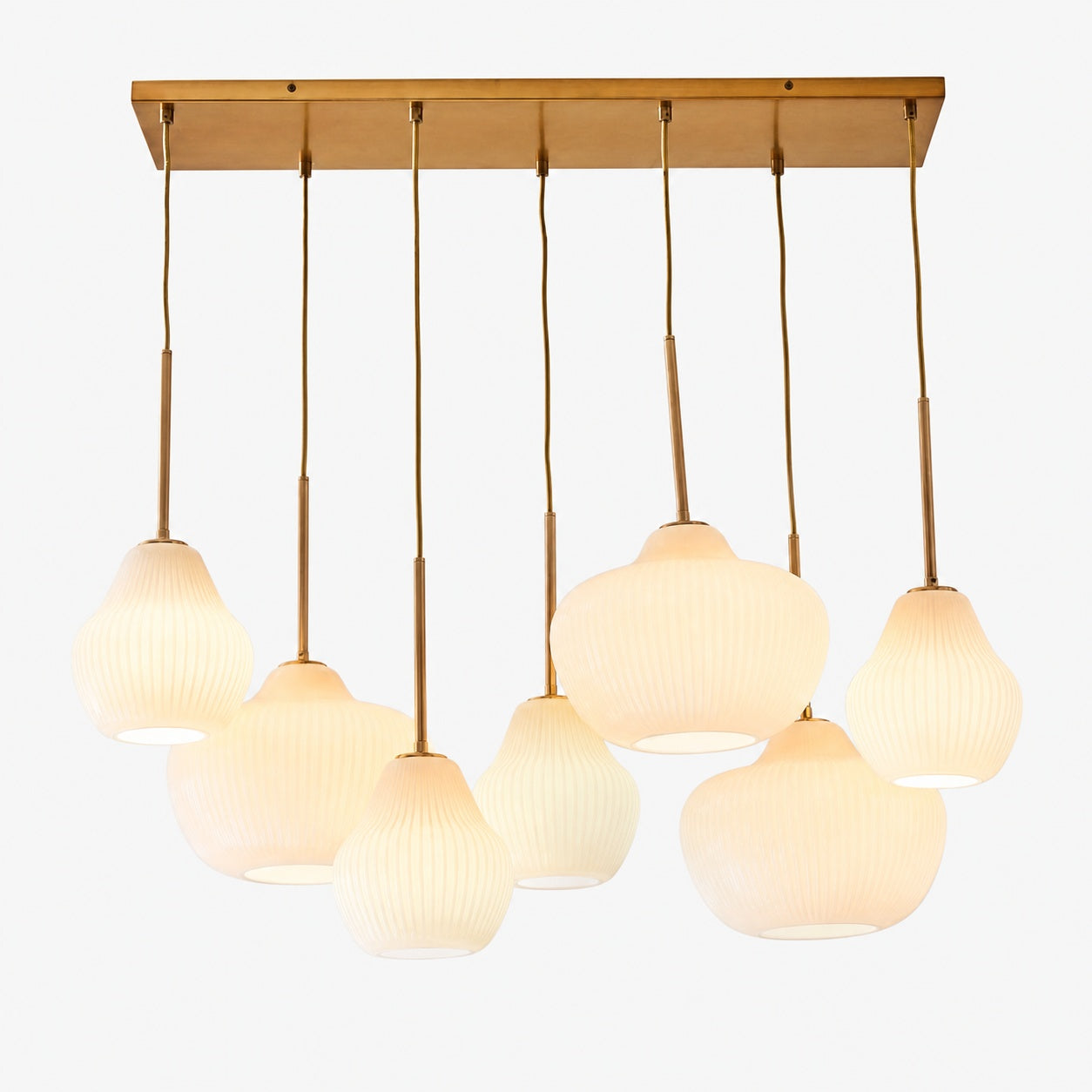 Rivrona Contemporary 7-Light Chandelier - Modern Glass Lighting for Dining Rooms