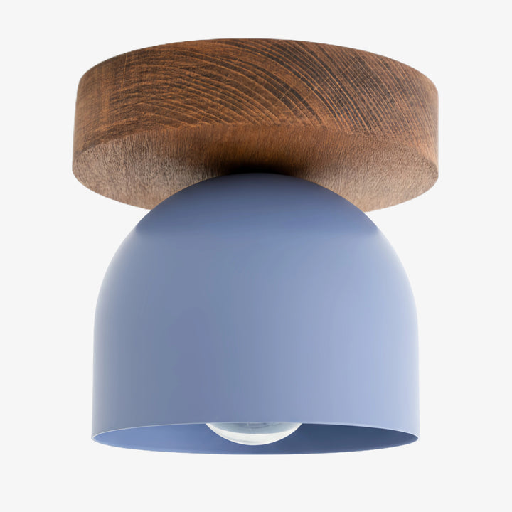 Metio Dome Modern Rustic Ceiling Light - Wooden and Metal Fusion