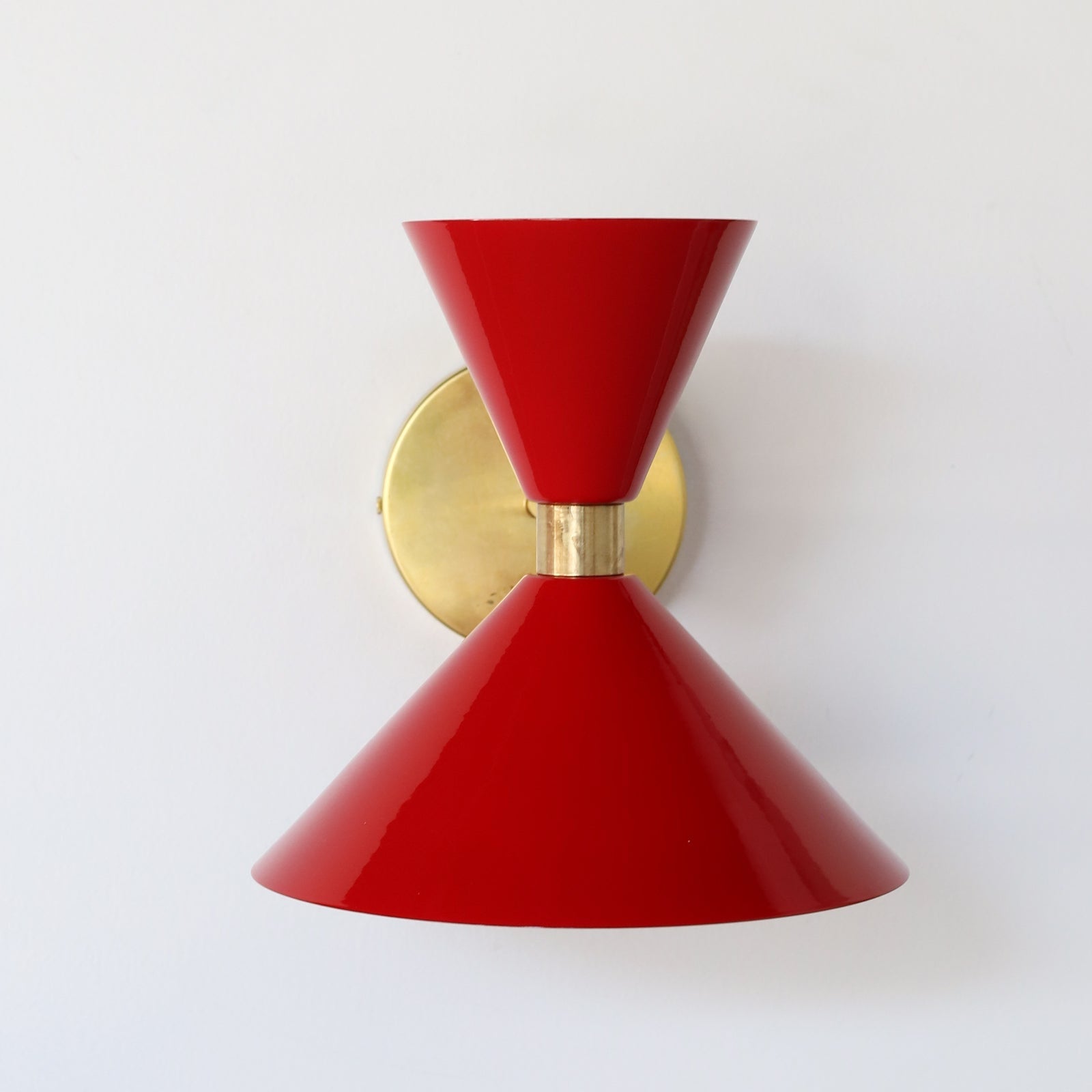 Brass Cone Wall Sconce - Hourglass Lighting for Home Spaces
