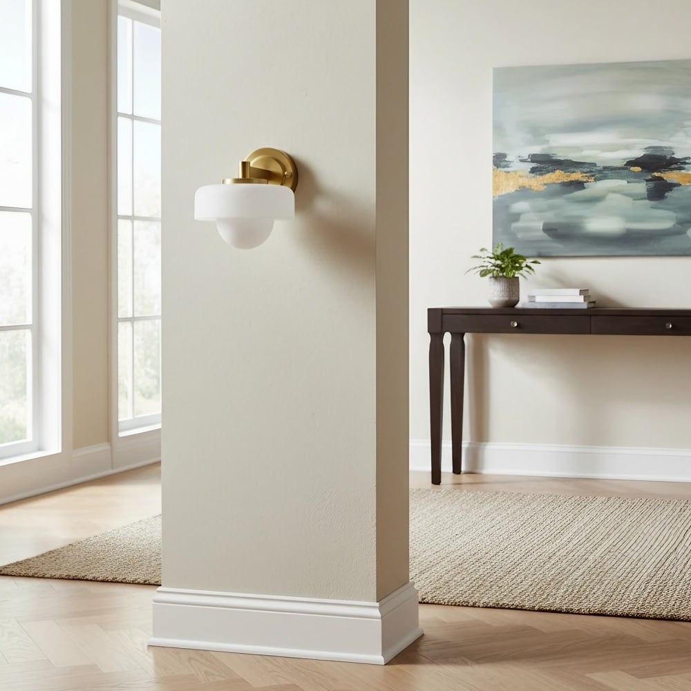 Zirvos Retro Globe Glass Wall Sconce – Elegant Brass-Inspired Shade Wall Light for Corridor