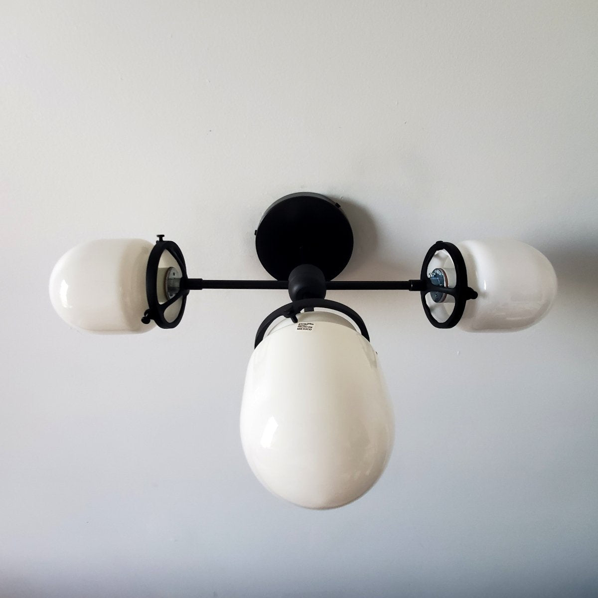 Stylish Three - Light Design Glass Shades Hallway Wall Light