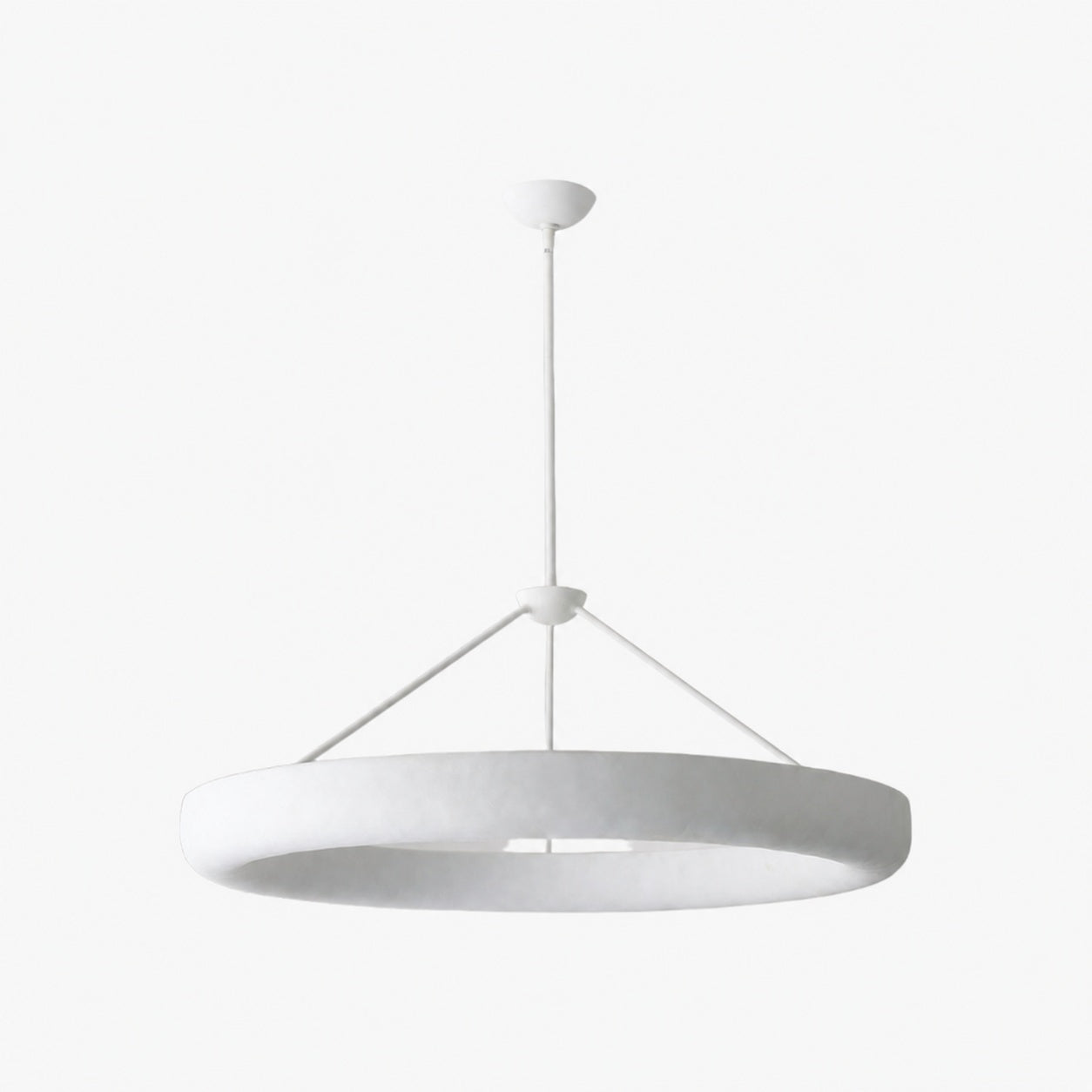 Plara Plaster-Texture Halo Chandelier – Modern Ring Ceiling Lamp for Living & Dining