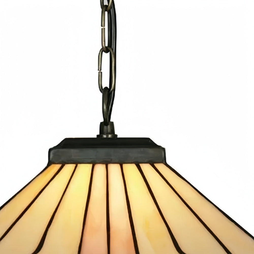 TF Camillo Classic Patterned Pendant Light – Stained Glass Lamp for Bedroom or Hallway